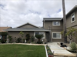 White Fascia Gutters Round Downspouts, Anaheim, CA